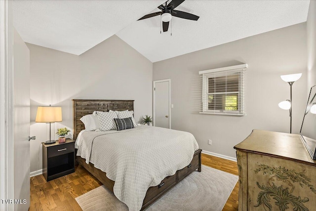 1837 Presswood Rd Unit 1837, Johnson City, TN 37604 - bedroom featuring baseboards, a ceiling fan, wood finished floors, and lofted ceiling