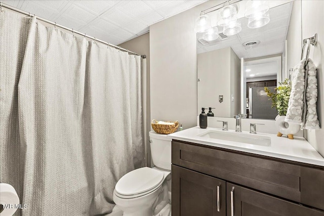 1837 Presswood Rd Unit 1837, Johnson City, TN 37604 - bathroom with vanity, a shower with curtain, toilet, and visible vents