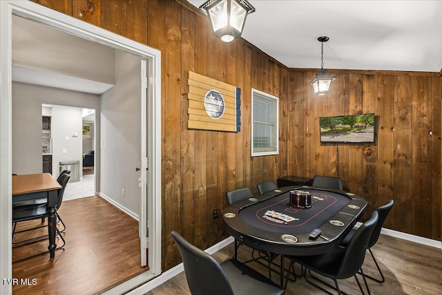 1837 Presswood Rd Unit 1837, Johnson City, TN 37604 - dining area with baseboards, wood walls, and wood finished floors