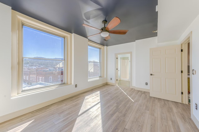 200 E Main St Unit 5, Johnson City, TN 37604 - interior space with baseboards, a ceiling fan, and light wood-style flooring