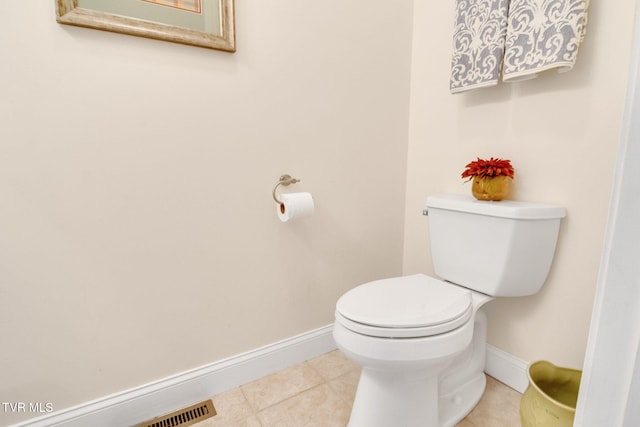963 Beaver Creek Rd, Bluff City, TN 37618 - bathroom with baseboards, tile patterned flooring, toilet, and visible vents