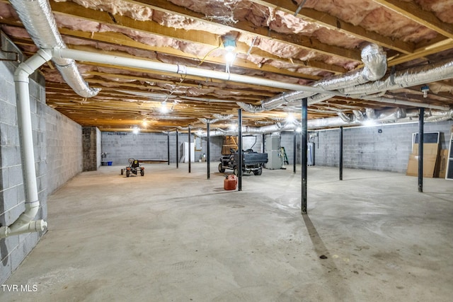 963 Beaver Creek Rd, Bluff City, TN 37618 - unfinished below grade area with concrete block wall