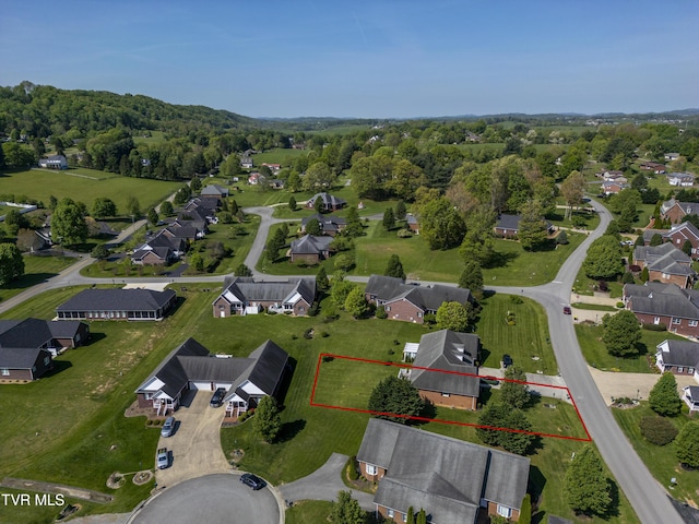 aerial view featuring a residential view