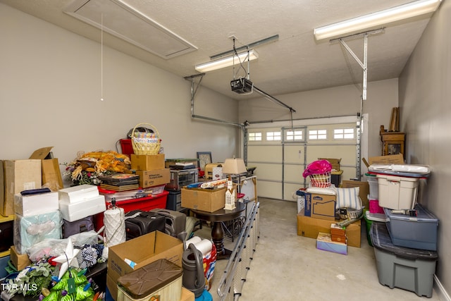garage featuring a garage door opener