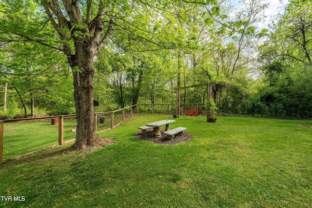 view of yard with fence