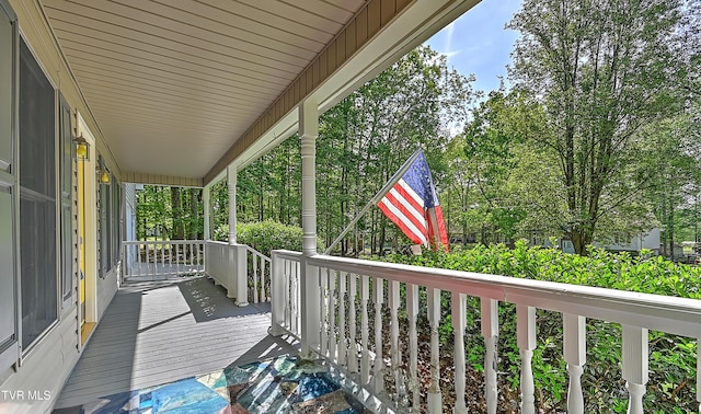 wooden deck with a porch