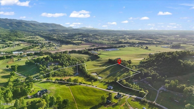 aerial view with a mountain view