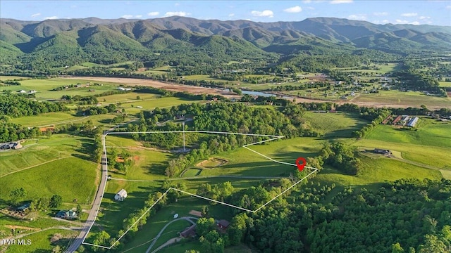 drone / aerial view with a mountain view