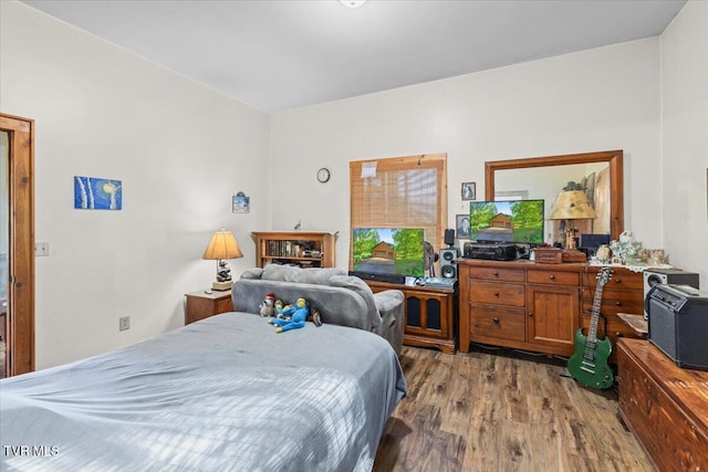 bedroom featuring wood finished floors