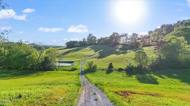 view of gate with a rural view