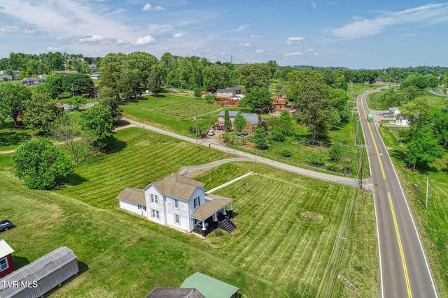 aerial view with a rural view