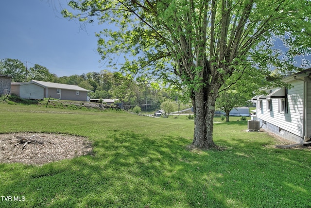 view of yard featuring cooling unit