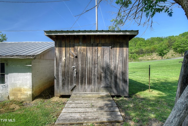 view of shed