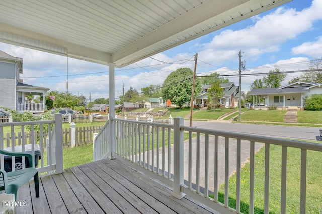 228 Taylor St, Bristol, TN 37620 - deck with a yard, fence, and a residential view