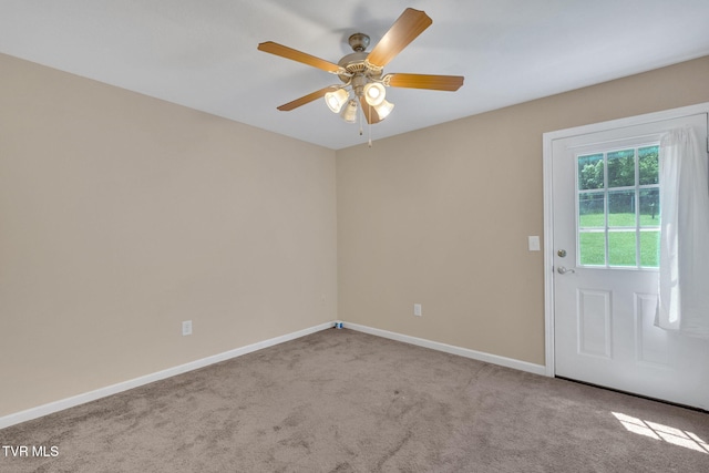 228 Taylor St, Bristol, TN 37620 - empty room featuring baseboards, a ceiling fan, and carpet flooring