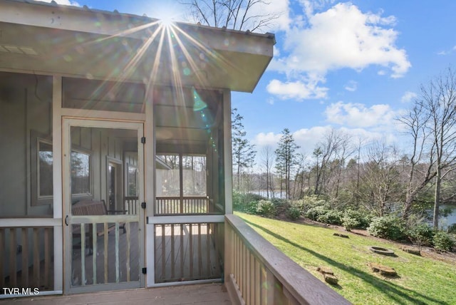 342 Ripshin Lake Rd, Roan Mountain, TN 37687 - wooden terrace featuring a yard