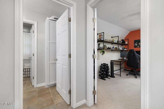 1008 Cox Trail Pl, Kingsport, TN 37660 - home office with a textured ceiling and vaulted ceiling