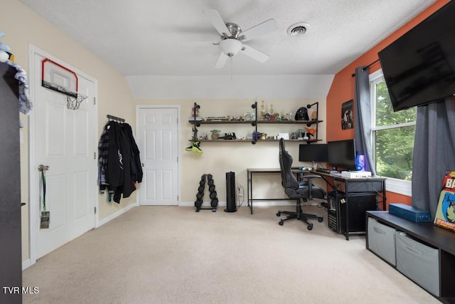 1008 Cox Trail Pl, Kingsport, TN 37660 - carpeted home office featuring a ceiling fan and baseboards