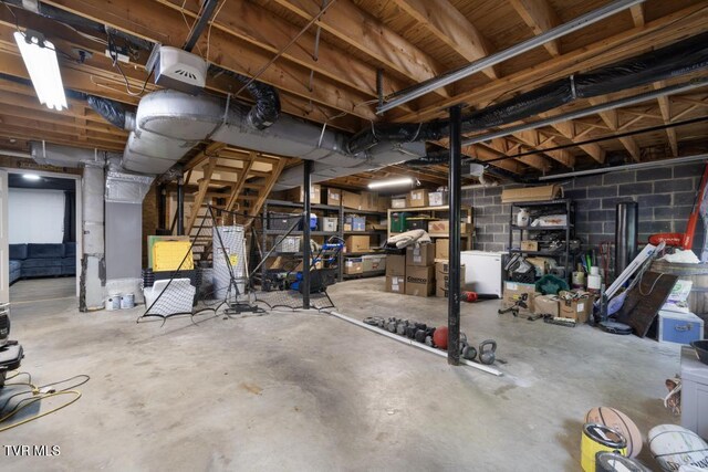 1008 Cox Trail Pl, Kingsport, TN 37660 - unfinished basement featuring concrete block wall