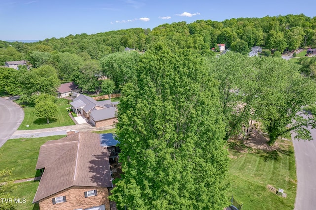 aerial view with a forest view