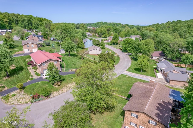 aerial view with a residential view