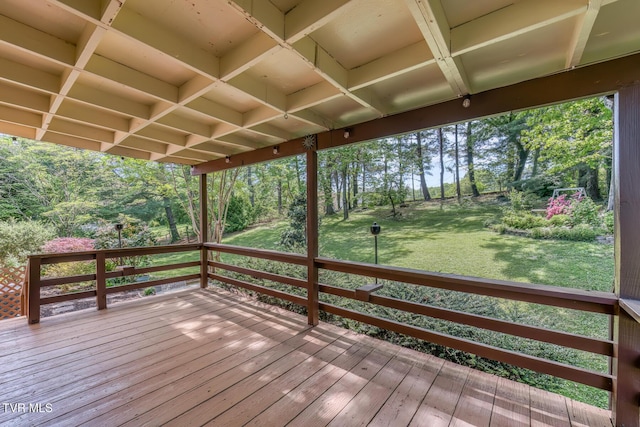 deck with a yard