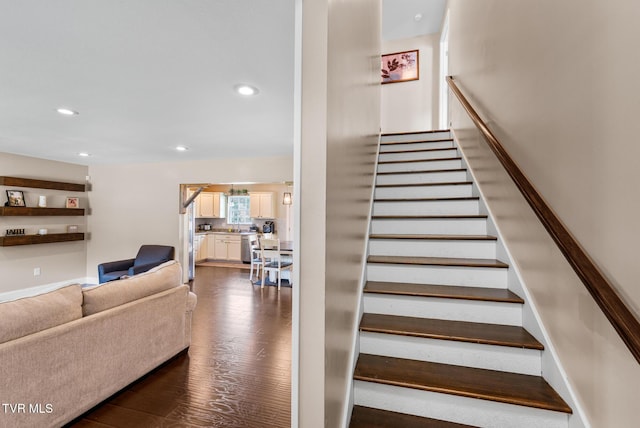 105 Dewey Ct, Bristol, VA 24201 - staircase with recessed lighting and wood finished floors
