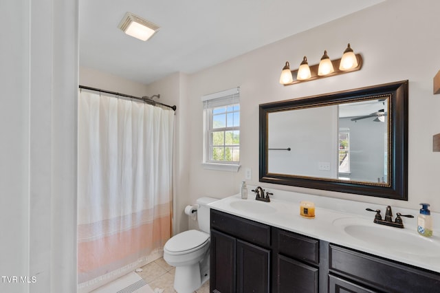 105 Dewey Ct, Bristol, VA 24201 - bathroom with double vanity, toilet, tile patterned floors, and a sink