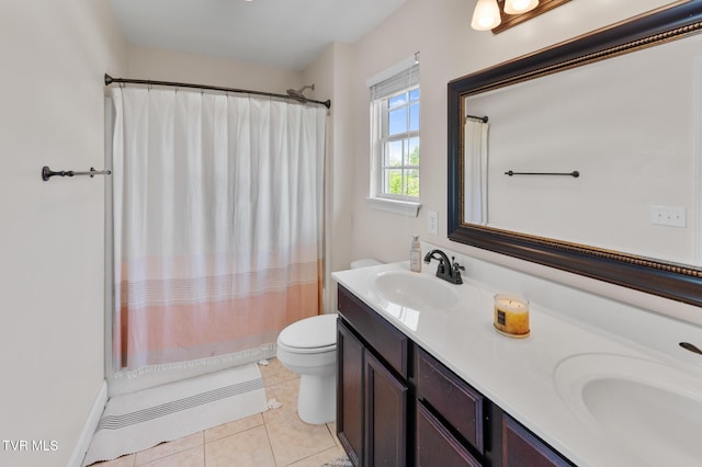 105 Dewey Ct, Bristol, VA 24201 - bathroom with double vanity, toilet, a sink, and tile patterned flooring
