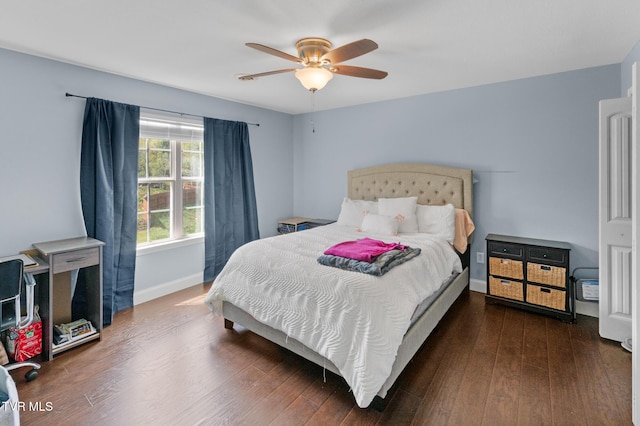 105 Dewey Ct, Bristol, VA 24201 - bedroom featuring baseboards, ceiling fan, and wood finished floors