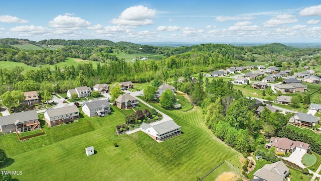 bird's eye view with a residential view