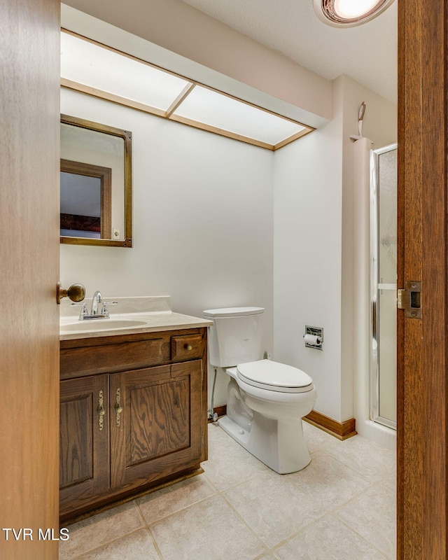 100 Periwinkle Pl Unit 100, Kingsport, TN 37660 - full bathroom with a shower stall, vanity, toilet, tile patterned floors, and baseboards