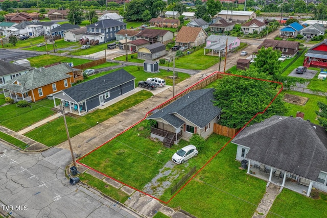 954 Maple St, Kingsport, TN 37660 - aerial perspective of suburban area featuring property boundaries highlighted