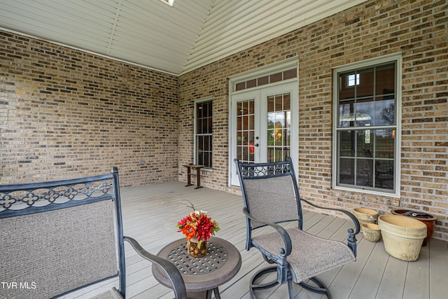 deck featuring french doors