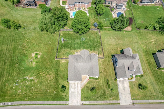 aerial view with a residential view