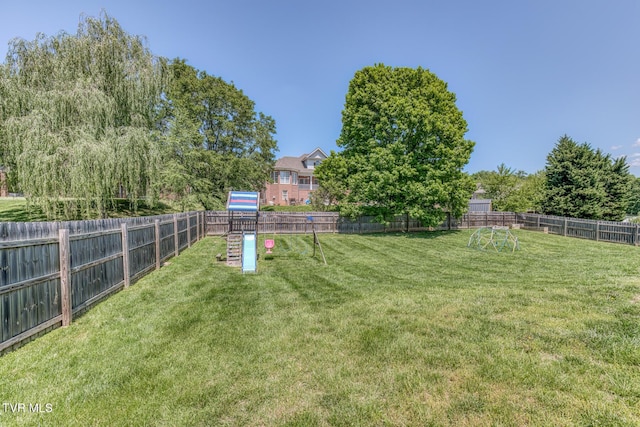 view of yard with fence