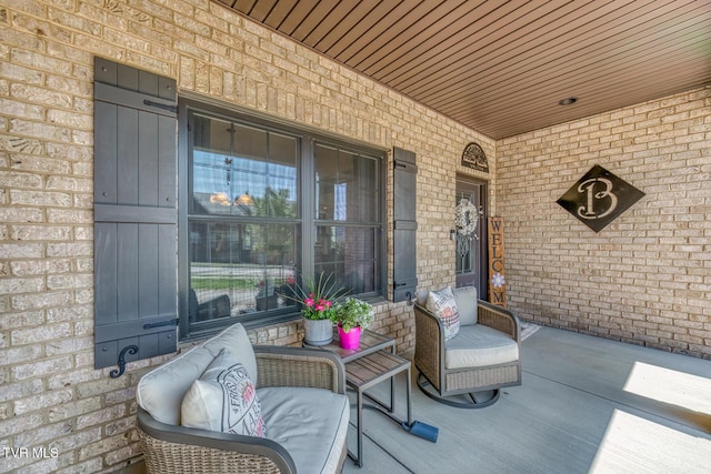 view of patio with a porch