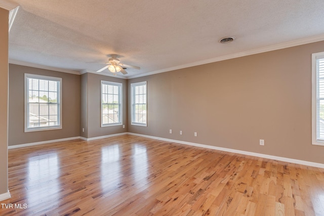 241 Stone Edge Cir, Kingsport, TN 37660 - unfurnished room with ceiling fan, ornamental molding, baseboards, and light wood-type flooring