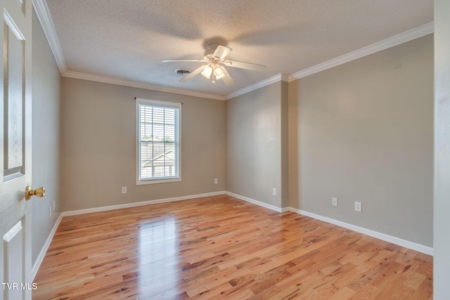 241 Stone Edge Cir, Kingsport, TN 37660 - empty room featuring crown molding, ceiling fan, baseboards, and light wood-style floors