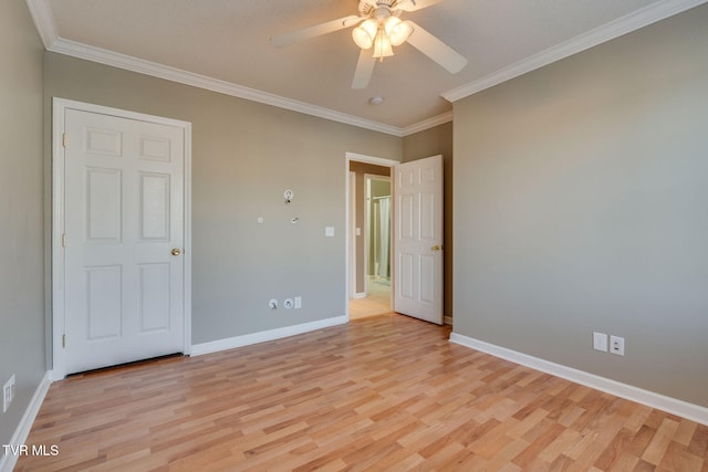241 Stone Edge Cir, Kingsport, TN 37660 - unfurnished bedroom with baseboards, ornamental molding, and light wood-style flooring