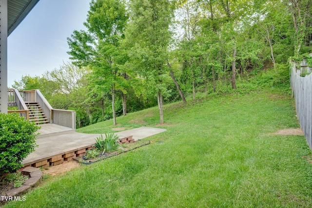 241 Stone Edge Cir, Kingsport, TN 37660 - view of yard with a wooden deck and stairway