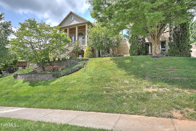 2304 Granite Dr, Johnson City, TN 37604 - greek revival house with stairs and a front lawn