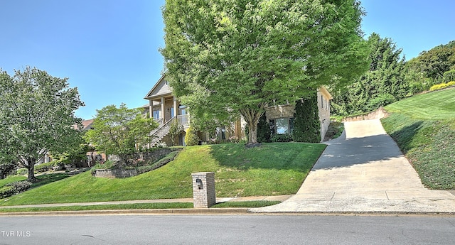 2304 Granite Dr, Johnson City, TN 37604 - view of front of house with driveway and a front lawn