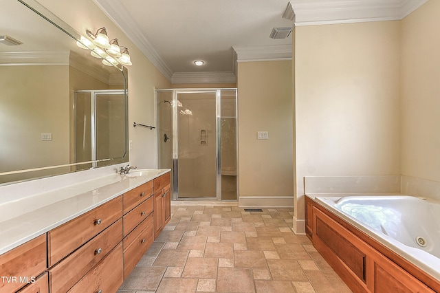 2304 Granite Dr, Johnson City, TN 37604 - full bath with visible vents, baseboards, vanity, and a shower stall