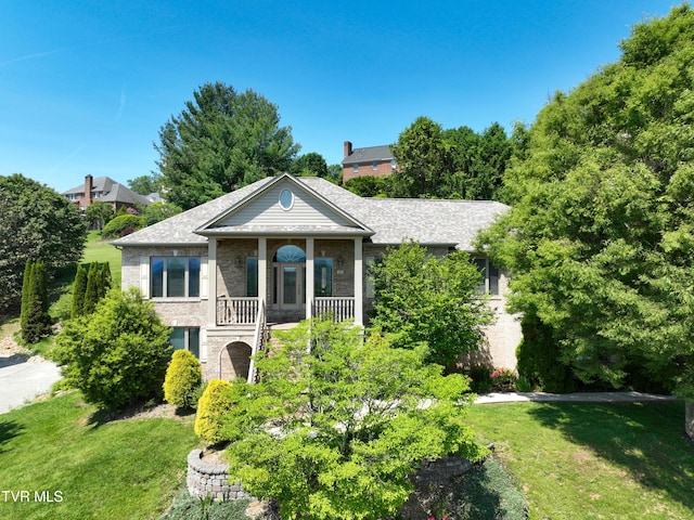 2304 Granite Dr, Johnson City, TN 37604 - view of front of property with a porch and a front lawn