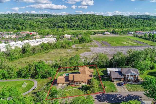 2653 Suffolk St, Kingsport, TN 37660 - aerial view of property's location with a forest and property boundaries highlighted