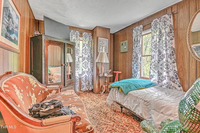 3851 Helen Henderson Hwy, Davenport, VA 24239 - carpeted bedroom with wooden walls