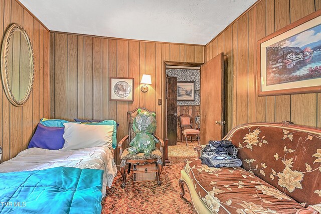3851 Helen Henderson Hwy, Davenport, VA 24239 - carpeted bedroom featuring wooden walls