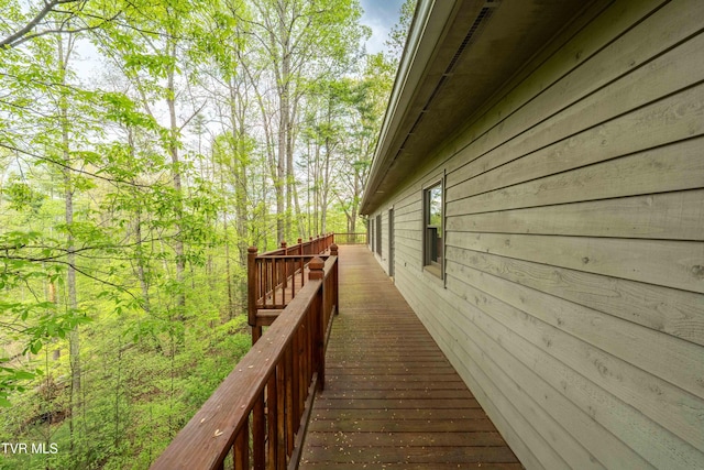 view of home's exterior featuring a deck