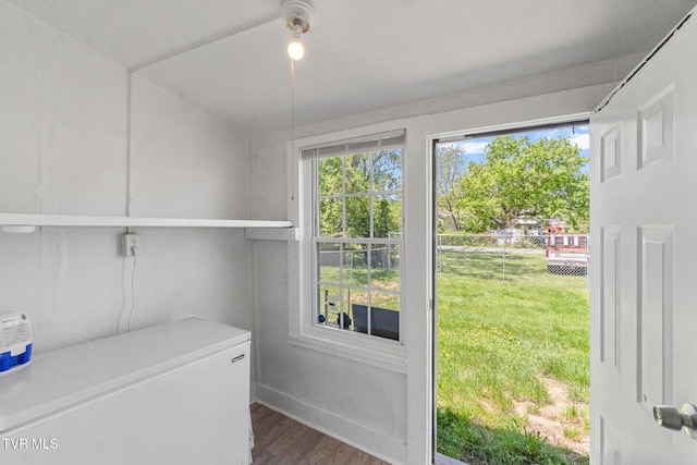1607 E Millard St, Johnson City, TN 37601 - laundry room with dark wood-style flooring and baseboards